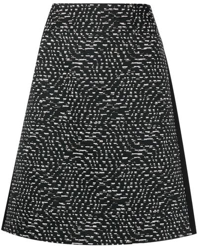 Paule Ka High-waisted Tweed Skirt - Black