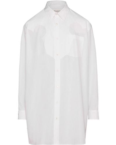 Maison Margiela Hemdkleid aus Popeline - Weiß