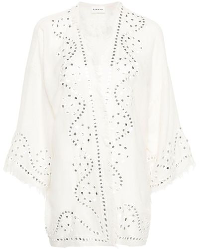 P.A.R.O.S.H. Sequinned Cashmere Jacket - White