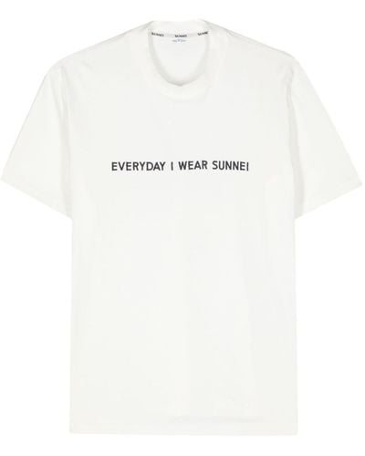 Sunnei Embroidered-logo Cotton T-shirt - White