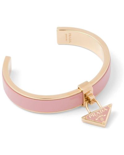 Prada Logo-charm Cuff Bracelet - Pink