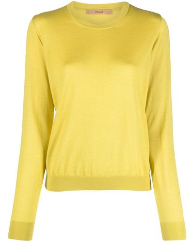 Nuur Round-neck Knit Sweater - Yellow