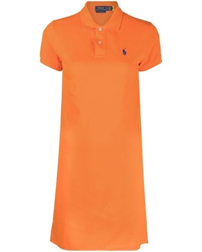 Polo Ralph Lauren Polokleid aus Baumwollpiqué - Orange