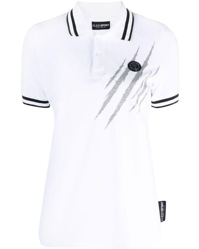 Philipp Plein Scratch Short-sleeve Polo Shirt - White
