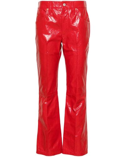 Gucci Ausgestellte Lederhose - Rot