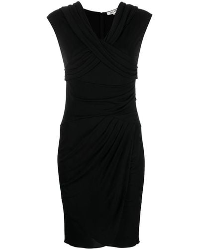 Diane von Furstenberg Off-shoulder Draped Mini Dress - Black
