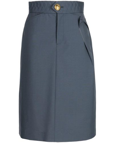Kolor Quilted A-line Skirt - Blue