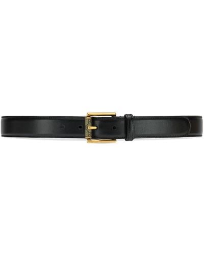 Gucci Cinturón con hebilla y detalle estampado - Negro