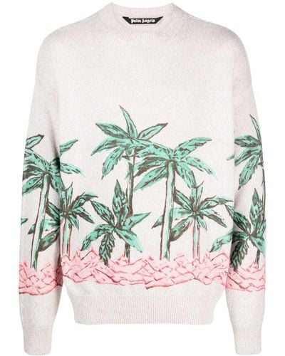 Palm Angels Sweater Met Print - Grijs