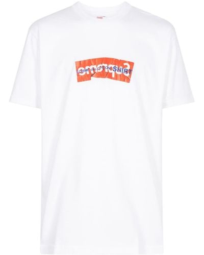 Supreme X Comme Des Garçons Logo-print T-shirt - White