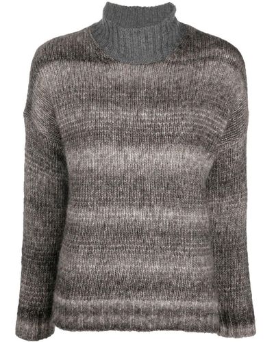 Woolrich Striped Wool-cotton Sweater - Grey