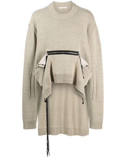 Craig Green Zip-pocket Asymmetric Sweater - White