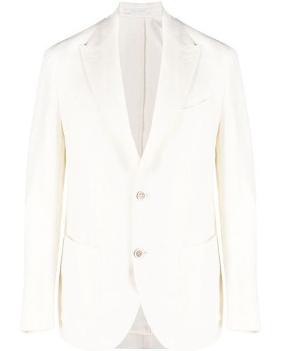 Eleventy Single-breasted Button Blazer - White