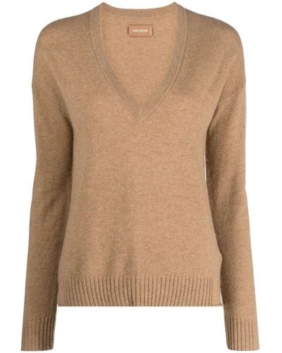 Zadig & Voltaire V-neck Cashmere Sweater - Brown