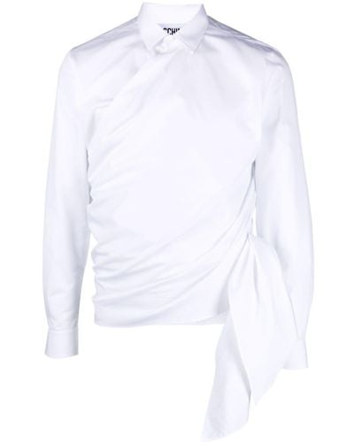 Moschino Camisa de popelina cruzada - Blanco