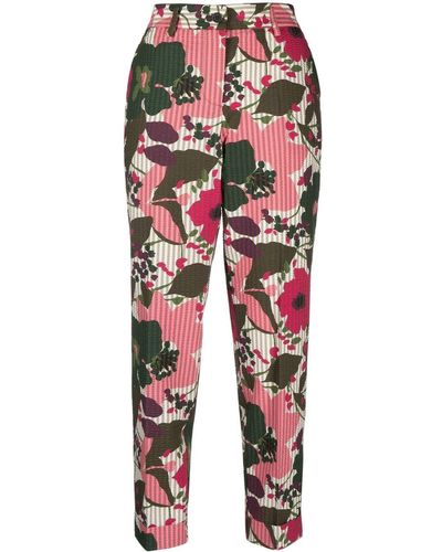 P.A.R.O.S.H. Pantalones capri con motivo floral - Rosa