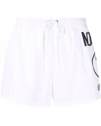 Moschino Logo-print Swim Shorts - White