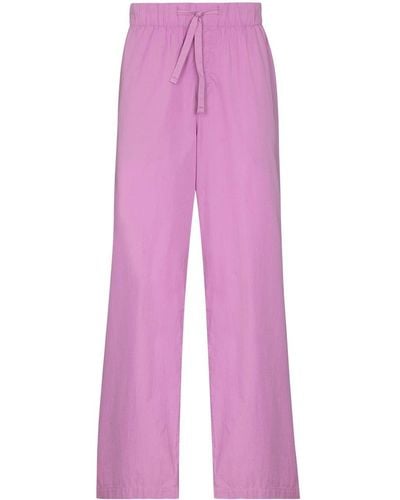 Tekla Drawstring-waist Pajama Bottoms - Purple