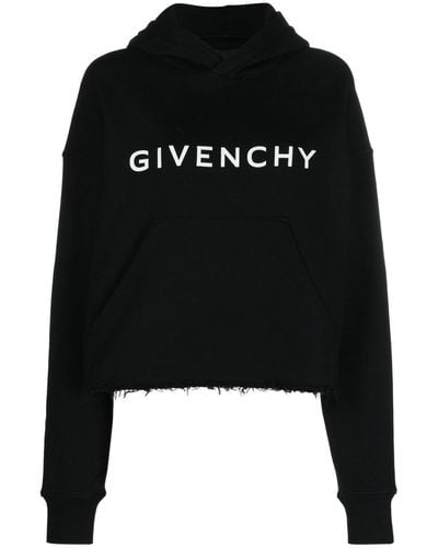 Givenchy Hoodie en coton à logo imprimé - Noir