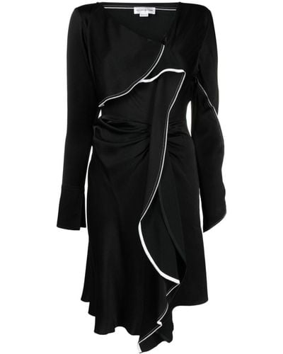 Victoria Beckham Asymmetrische Midi-jurk - Zwart