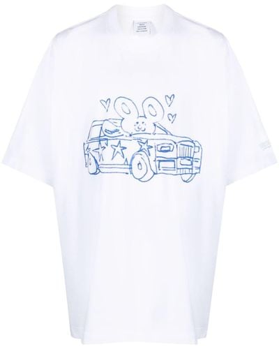 Vetements T-Shirt mit Illustrations-Print - Weiß