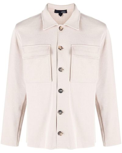 Lardini ボタン シャツジャケット - ナチュラル