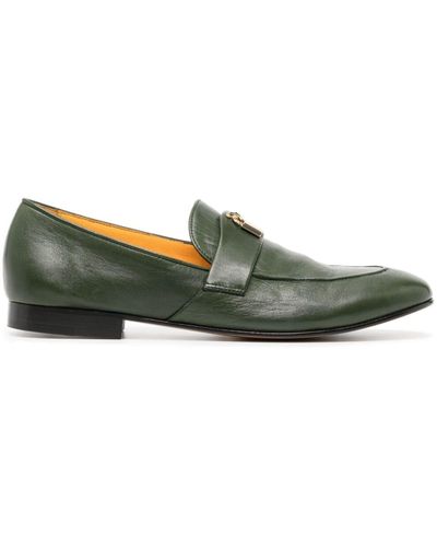 Madison Maison Lock Leather Loafers - Green