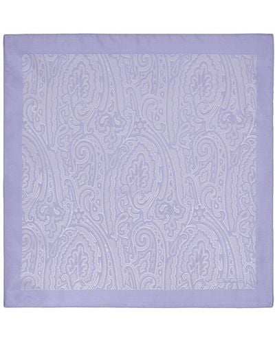 Etro Paisley-print Silk Pocket Square - Purple