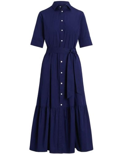 Polo Ralph Lauren Robe-chemise longue à taille ceinturée - Bleu