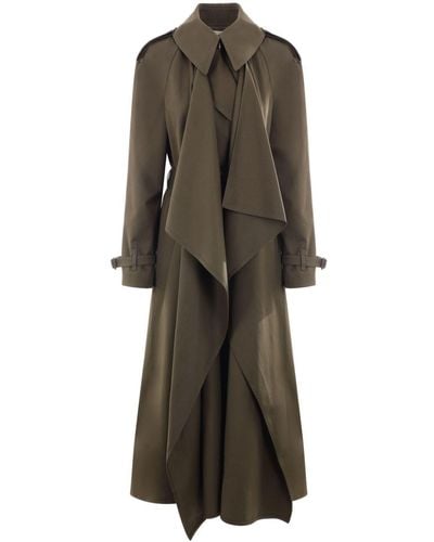Alexander McQueen Draped belted trench coat - Grün