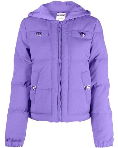 Moschino Teddy Button-detail Padded Jacket - Purple