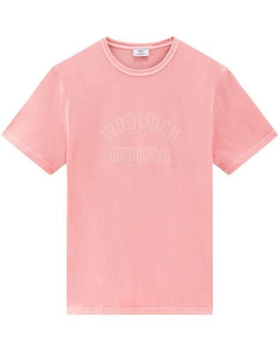 Woolrich T-shirt en coton à logo imprimé - Rose