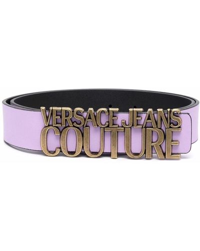 Versace Logo-buckle Belt - Purple