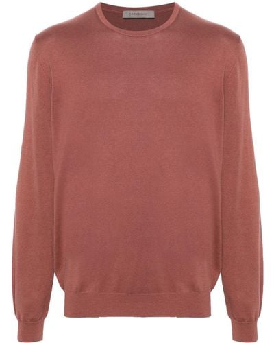 Corneliani Fine-knit Cotton-blend Sweater - Pink