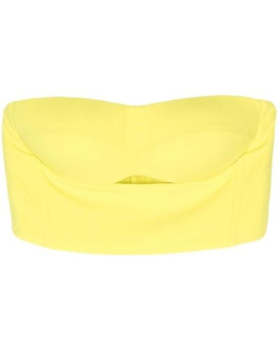 Patrizia Pepe Cut-out Bustier Top - Yellow