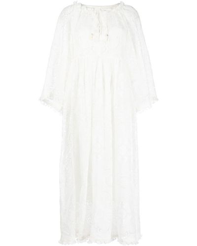 Zimmermann Laurel Broderie Anglaise Midi Dress - White