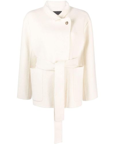 Maje Structured Wool-blend Coat - White