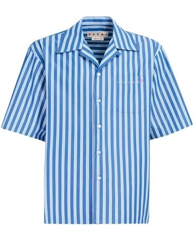 Marni Striped Cotton Shirt - Blue