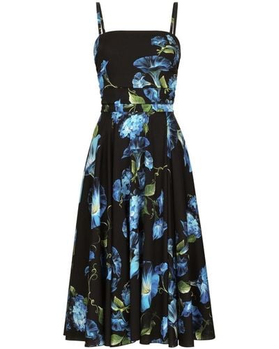 Dolce & Gabbana Midi-jurk Met Print - Blauw