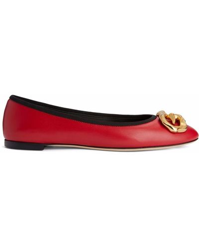 Giuseppe Zanotti Amur Slip-on Ballerina Shoes - Red