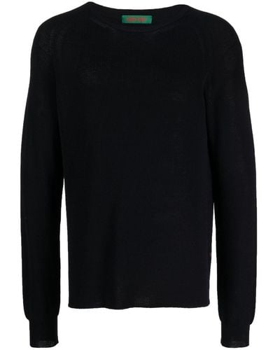 Casey Casey Rib-stitch Cotton Sweatshirt - Black
