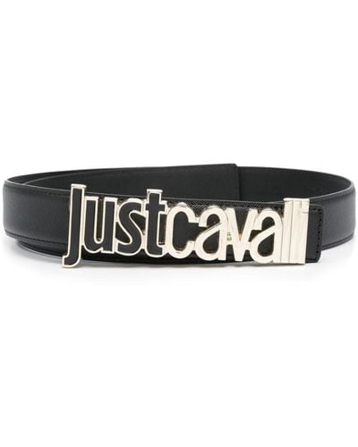 Just Cavalli Logo-lettering Leather Belt - Black