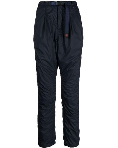 Undercover Logo-tag Buckle-fastening Tapered Trousers - Blue