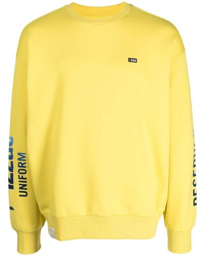 Izzue Logo-patch Drop-shoulder Sweatshirt - Yellow