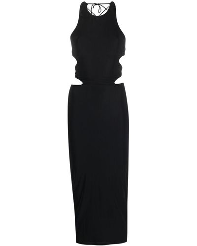 Amazuìn Midi-jurk Met Open Rug - Zwart