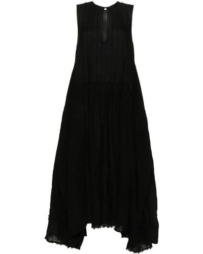 Uma Wang Striped Cotton Maxi Dress - Black