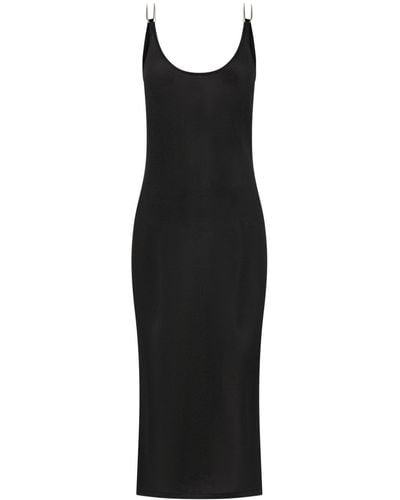 Dion Lee Semi-sheer Open-back Midi Dress - Black