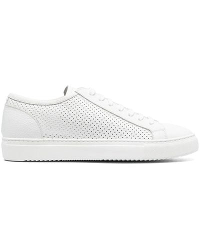 Doucal's Fully Perforated Leather Low-top Trainers - White