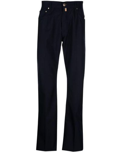 Corneliani High-waist Straight-leg Trousers - Blue