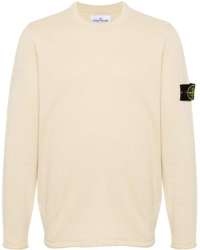 Stone Island Sweater With Patch - Natural